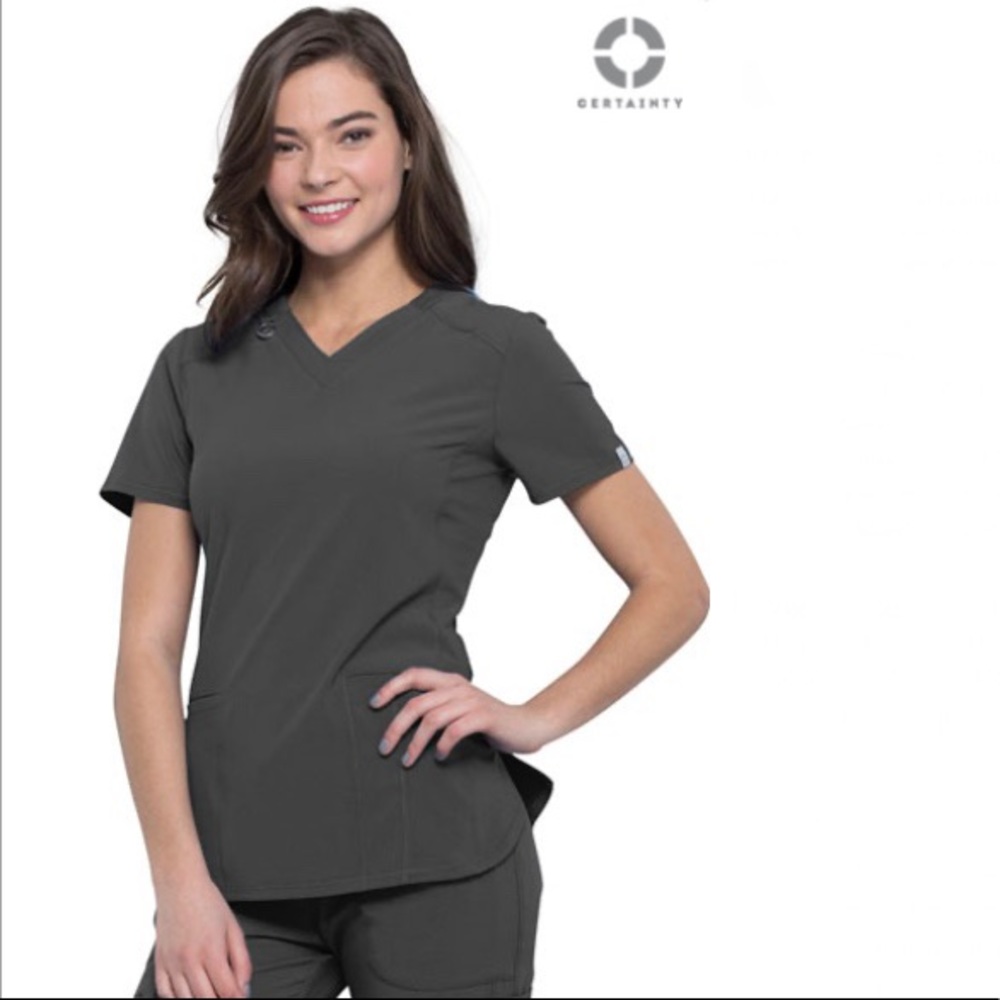 Infinity Vneck Scrub Top (Pewter)